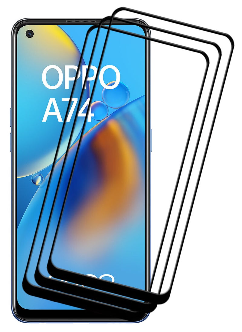 ACLIX 3 Pieces Antistatic ESD Dustproof Premium Quality High Definition Tempered Glass Screen Protector Designed For Oppo A74 - Image 1