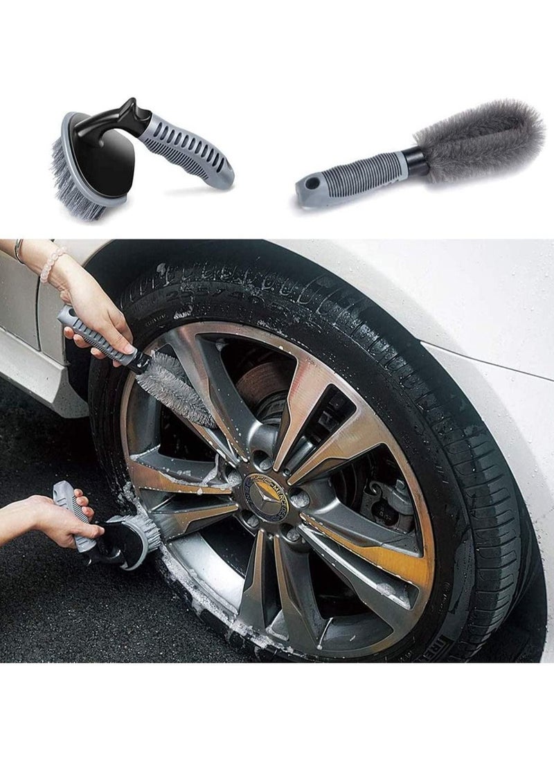 SYOSI Car Wheel Cleaning Brush Set Washing Tool Rim Cleaner for Alloy Wheel Motorcycle or Bicycle Tire 3 Pieces  - Image 5