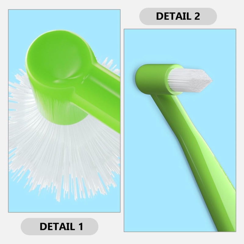 فرشاة أسنان COLLBATH ذات رأسين، فرشاة لتنظيف المساحات بين الأسنان، 4 قطع فرشاة أسنان مدمجة ومخروطية الشكل، مقاومة للتآكل، مناسبة للعناية بالفم أثناء السفر والاستخدام المنزلي لتنظيف الأسنان - Image 3