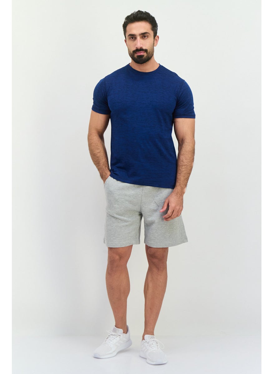 Company Eighty One - Men Crew Neck Short Sleeve Heather T-Shirt, Estate Blue - Image 1