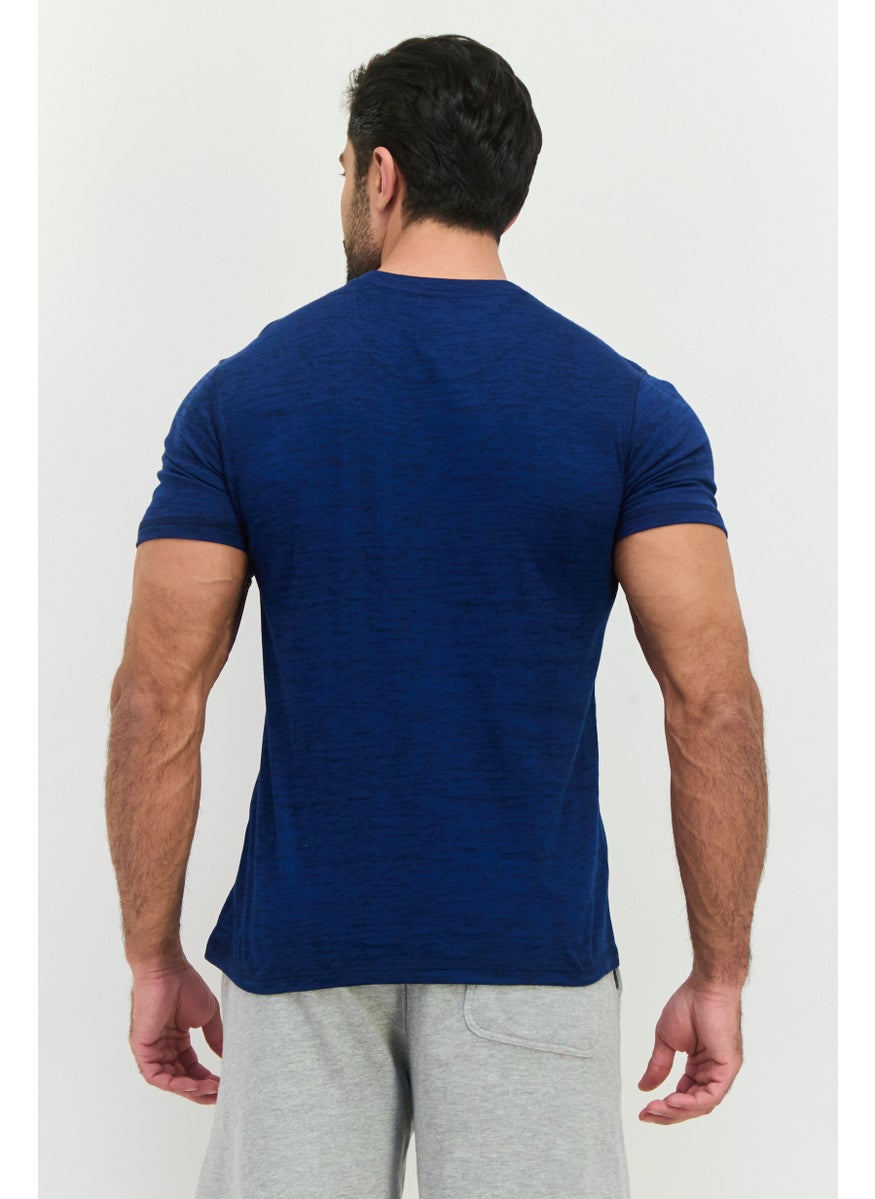 Company Eighty One - Men Crew Neck Short Sleeve Heather T-Shirt, Estate Blue - Image 1