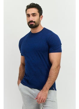 Men Crew Neck Short Sleeve Heather T-Shirt, Estate Blue