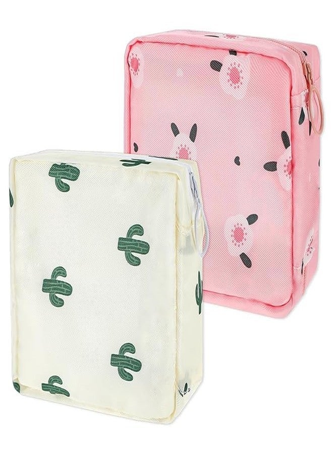 CALVYNORA Period Pouch Storage for Women 2 PCS Set | Sanitary Pad Pouch, Storage Bag, Reusable Waterproof Period Bag for Pads, Tampons, Cups, Panty Liners | Travel & Daily Use - Image 1