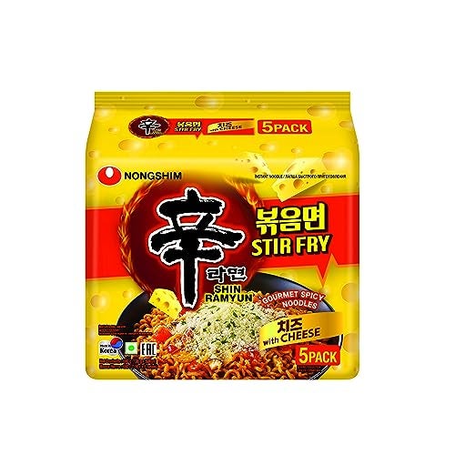 Nongshim Shin Ramyun Stir Fry Gourmet Spicy Noodles With Cheese, 24 Oz 680 G, 5 Pack - Image 1