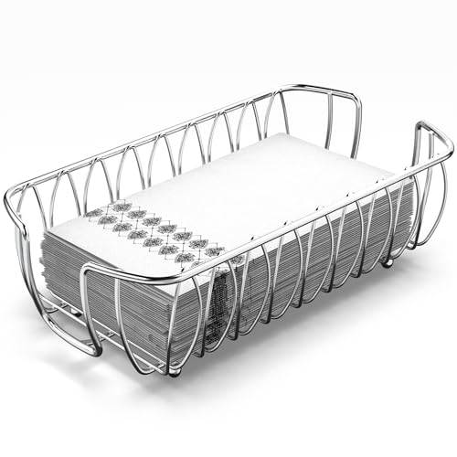LEVIMETREE Silver Napkin Holder Tray for Bathroom  Paper Towel Holder for Bathroom Disposable Hand Towels Holder Napkin Holders for Paper Napkins Guest Hand Towels Holder Napkin Dispenser