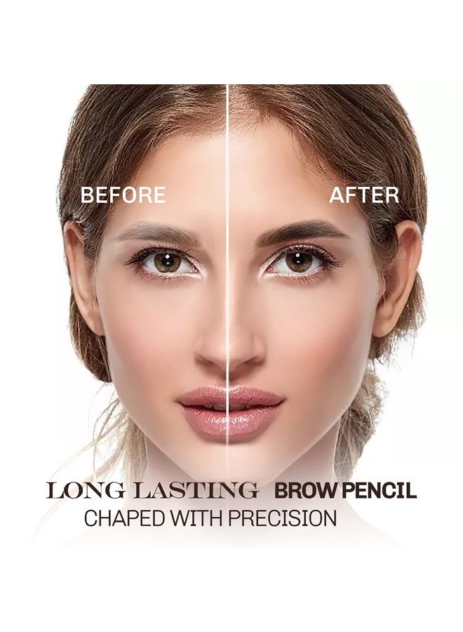 Sumeitang 12 Pcs Brown Eyebrow Pencil Eyeliner Set, Waterproof Eye Brow Pencil, Easy to Color, Long Lasting Eye Liner Gel Pen, Women Professional Eye-Makeup Pencil - Image 2
