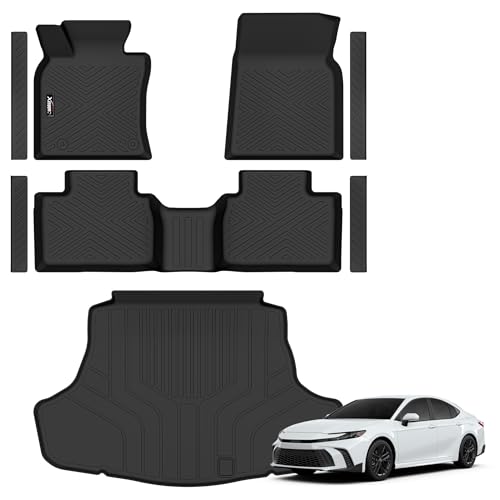 XEEQQMO Floor Mats Trunk Mat for 2025 2026 Toyota Camry All Weather TPE Protection Floor Liners Full Set with Cargo Liner for 2026 Toyota Camry Accessories - Image 1