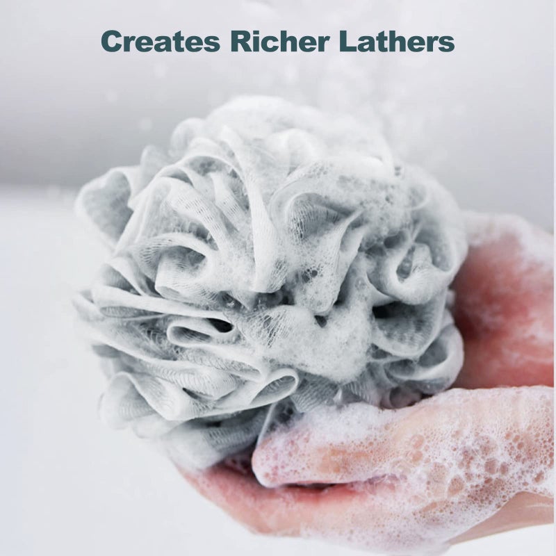 Fu Store Loofah Sponge Shower Loofahs 50g Bath Sponges Mesh Balls 4 Colors for Body Scrubber Exfoliator Wash Back Scrubbers Bathroom Men Women - 4 Pack Cleaning Bathing Accessories (50g Multi Color) - Image 2