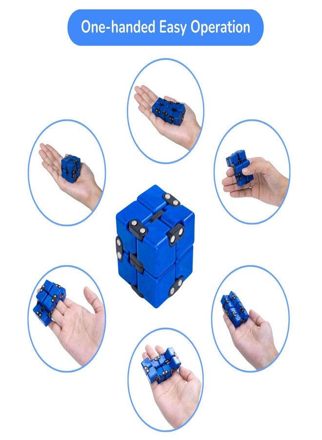 Cubelelo Drift Infinity Cube (Blue) | Magic Puzzle Cool Mini Gadget for Stress and Anxiety Relief for Kids and Adults | Desk Finger Flip Toy for Fun and Game | for Ages 3 Years and Above - Image 2