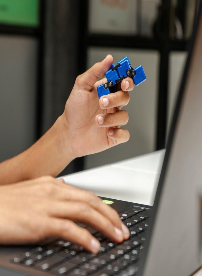 Cubelelo Drift Infinity Cube (Blue) | Magic Puzzle Cool Mini Gadget for Stress and Anxiety Relief for Kids and Adults | Desk Finger Flip Toy for Fun and Game | for Ages 3 Years and Above - Image 5