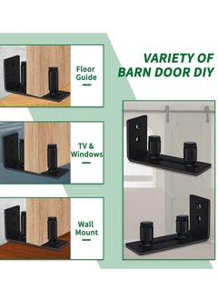 Y&D Sliding Barn Door Bottom Floor Guide, Adjustable Stay Roller Wall Mounted Hardware, Flush Flat Design, Fit All Size Door, 2 Set  - Image 2
