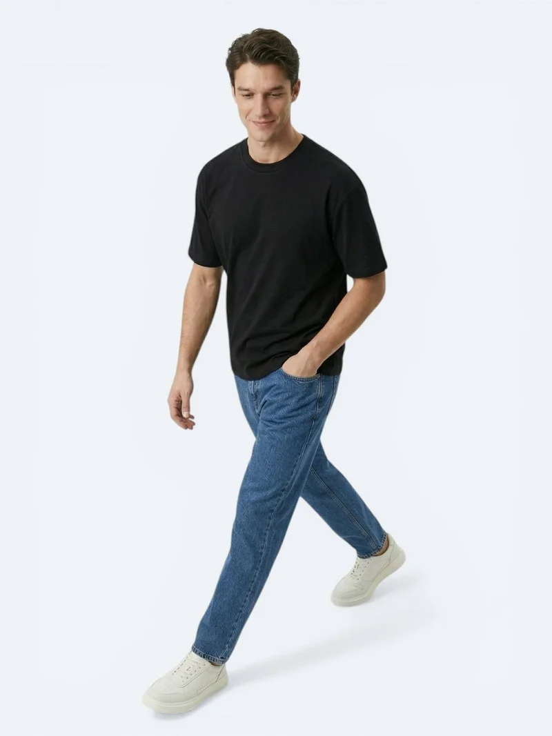 Kip Black Plain 100% Cotton T-Shirt