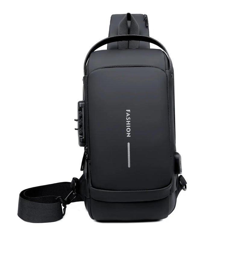 Bluwings Small Cross Body Sling Bag Chest Backpack for Men Waterproof Casual Shoulder Bag with Usb Charging Port and Anti-Theft Lock for Daily Work Travel Bag for Male Female (1 Pc) - Image 1