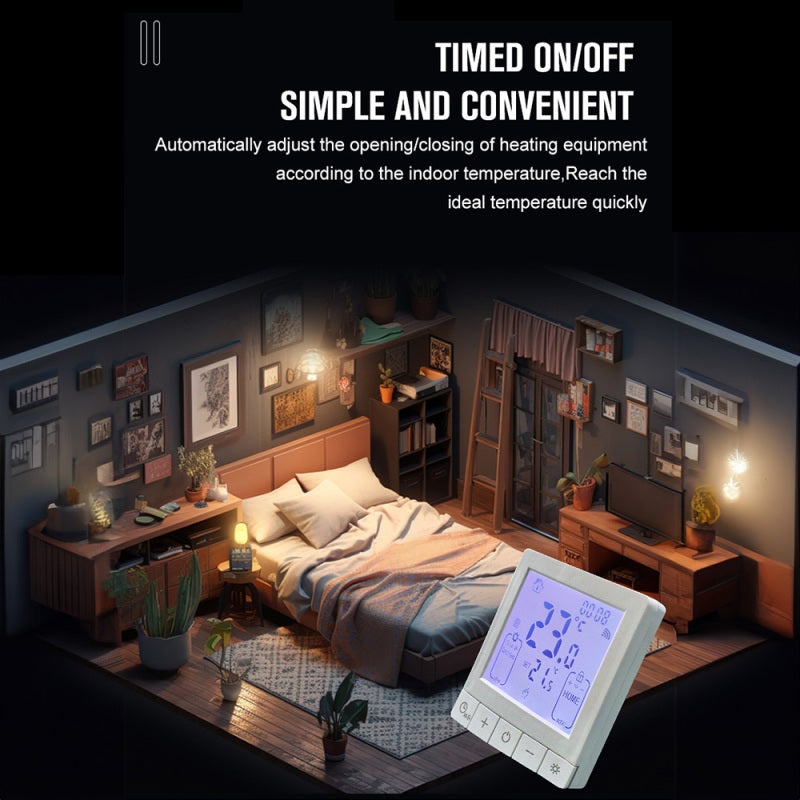 Smart Thermostat for Home WiFi Voice Tuya App Programmable Temperature Control IP20 Protection 24H Timed On/Off Digital Thermostat for 3A Water Underfloor Heating Compatible with Google Home - Image 5
