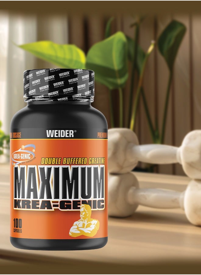 Weider Maximum Krea-Genic 100 Capsules Advanced Buffered Creatine for Optimal Performance  - Image 3