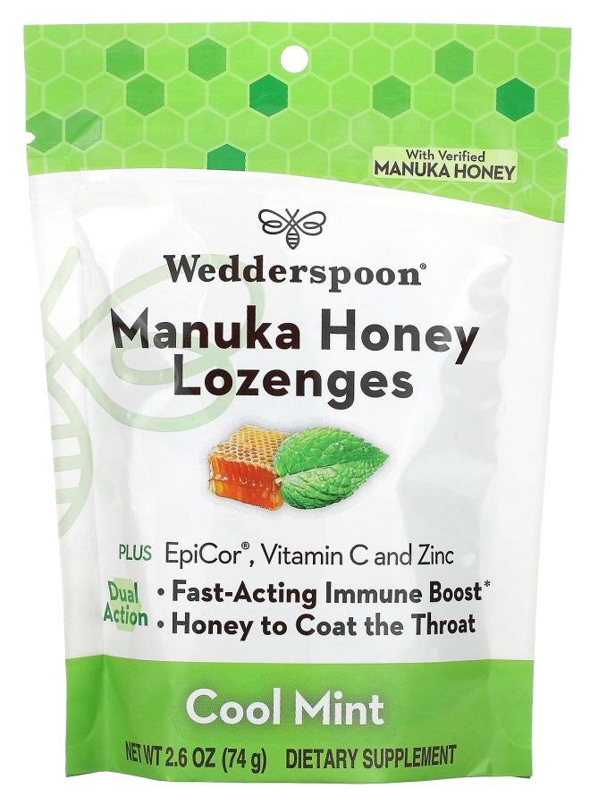 Wedderspoon Manuka Honey Lozenges Cool Mint 2.6 oz (74 g)