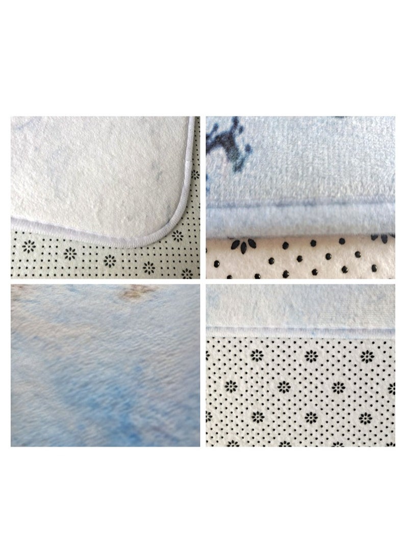 Bluejw Marble Bathroom Rug Set,3 Pieces Bath Mats Set For Bathroom,Vintage Style Non-Slip Washable Cover Floor Rug Decorations For Kitchen Bathroom Bedroom - Image 4