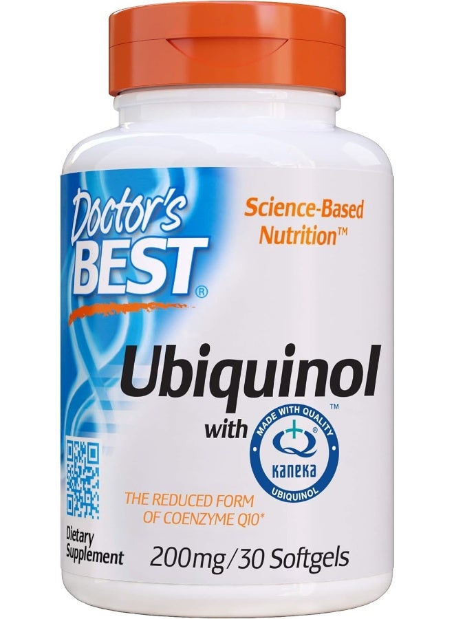 Doctor's BEST Ubiquinol Featuring Kaneka Qh, Non-Gmo, Gluten Free, Soy Free, Heart Health, 200 Mg, 30 Softgels  - Image 1
