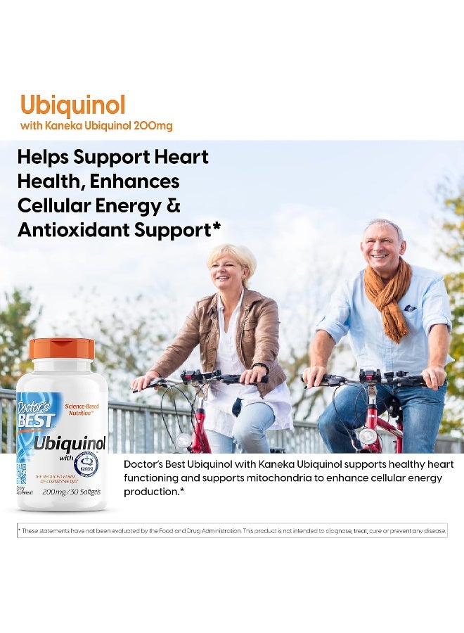 Doctor's BEST Ubiquinol Featuring Kaneka Qh, Non-Gmo, Gluten Free, Soy Free, Heart Health, 200 Mg, 30 Softgels  - Image 4