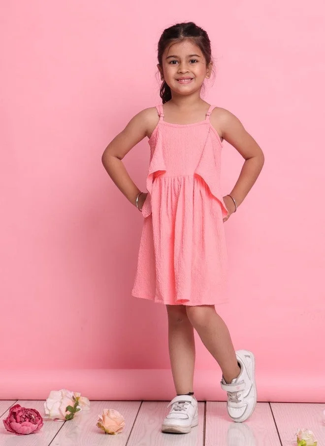 Saka Designs Peach A-Line Dress for Girls