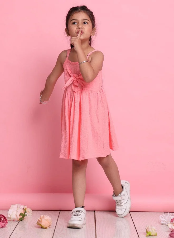 Saka Designs Peach A-Line Dress for Girls