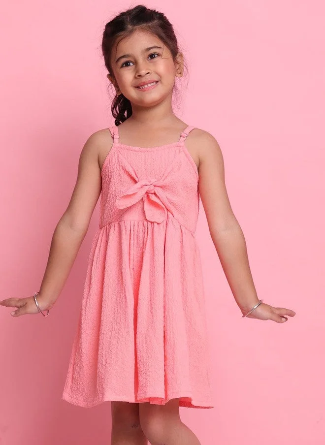 Saka Designs Peach A-Line Dress for Girls