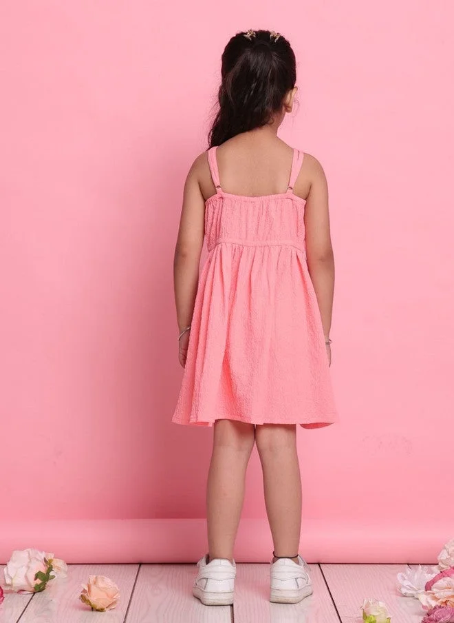Saka Designs Peach A-Line Dress for Girls