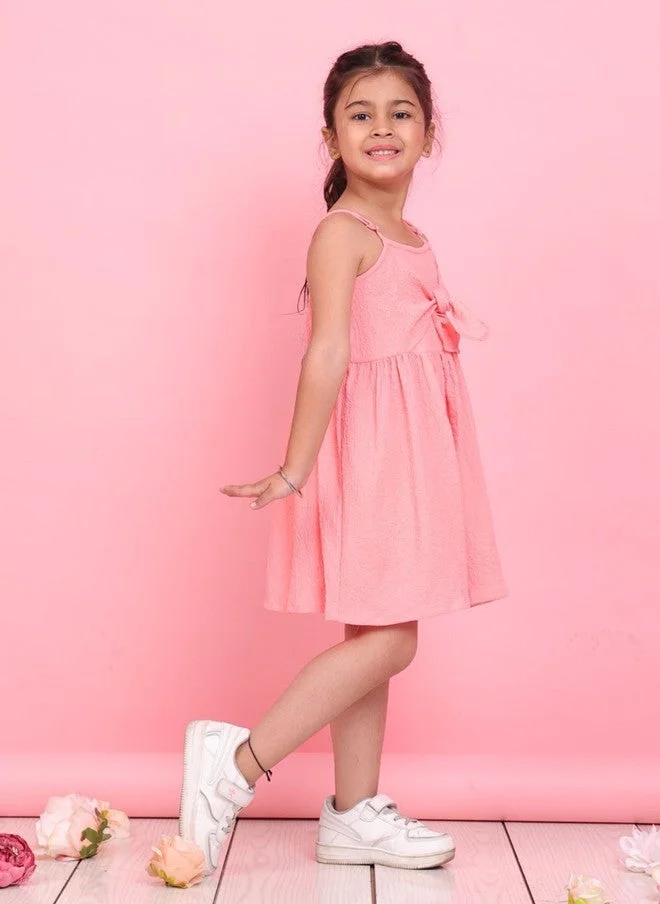 Saka Designs Peach A-Line Dress for Girls