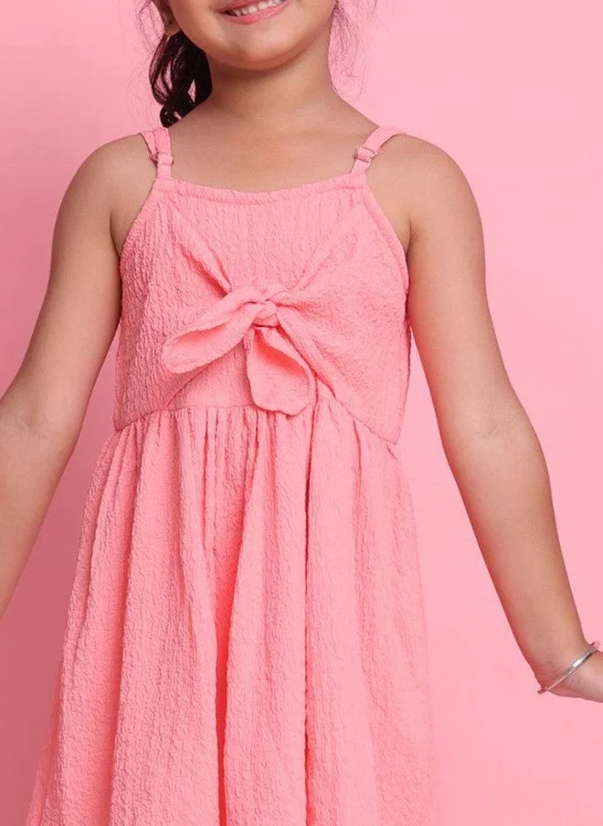 Saka Designs Peach A-Line Dress for Girls