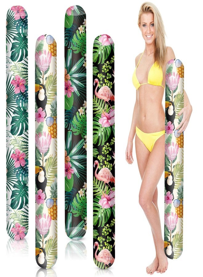 WinnerWhy 4 Pcs Inflatable Pool Noodles 41.3 Inch Hawaii Swim Pool Noodles Floats Inflatable Tropical Pool Noodles for Adult Water Game Pool Beach Hawaii Party Sports(Hawaiian) - Image 1