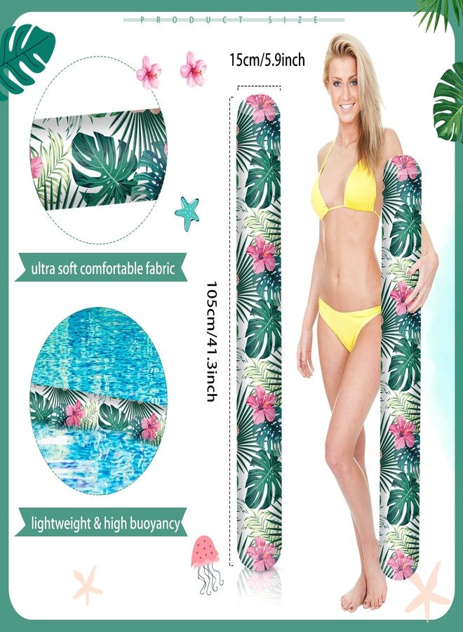 WinnerWhy 4 Pcs Inflatable Pool Noodles 41.3 Inch Hawaii Swim Pool Noodles Floats Inflatable Tropical Pool Noodles for Adult Water Game Pool Beach Hawaii Party Sports(Hawaiian) - Image 2