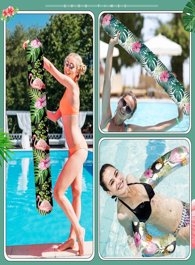 WinnerWhy 4 Pcs Inflatable Pool Noodles 41.3 Inch Hawaii Swim Pool Noodles Floats Inflatable Tropical Pool Noodles for Adult Water Game Pool Beach Hawaii Party Sports(Hawaiian) - Image 5