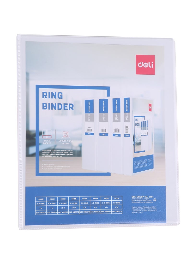Deli - A4 Size Two Ring Binder With 1.5 Inch Width White - Image 1