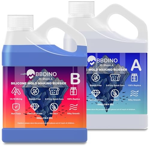 BBDINO Silicone Mold Making Kit 30A 4.4 lbs Translucent, High Strength Liquid Silicone Rubber for Molds Making,1:1 by Volume Ideal for Casting Resin/Silicon/Soap/Concrete Molds - Image 1
