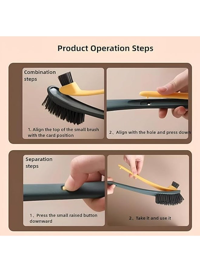 Multifunctional Double Sided Bristle Toilet Brush, Detachable Small Toilet Bowl Brush, Strong Cleaning Bristles, Long Handle for Bathroom Deep Cleaning Tasks - Image 3