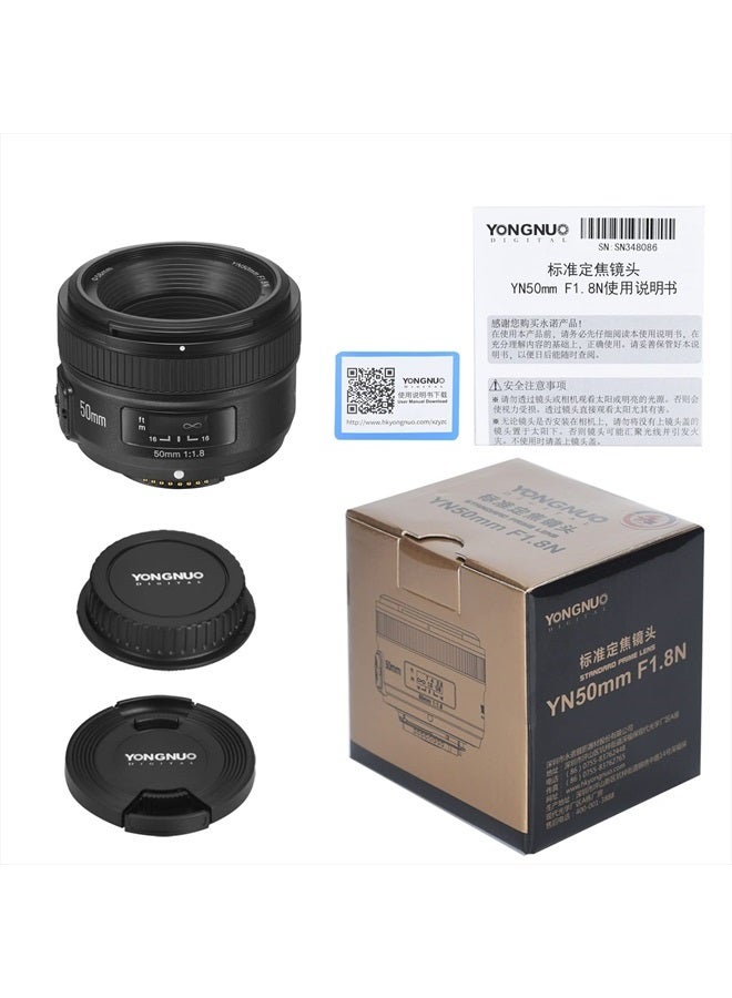 YONGNUO YN50mm F1.8N Standard Prime Lens Large Aperture Auto Manual Focus AF MF for Nikon DSLR Cameras - Image 2
