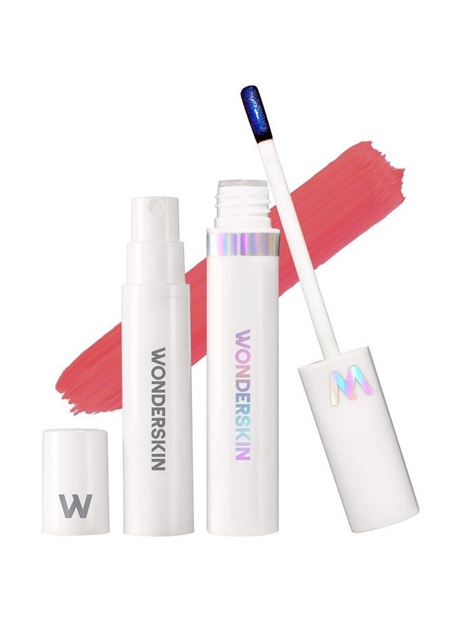 Wonderskin - Wonder Blading Peel and Reveal Lip Stain Kit, Long Lasting Lip Tint, Transfer Proof, Matte Lipstick Waterproof Lip Stain (Romance) - Image 1