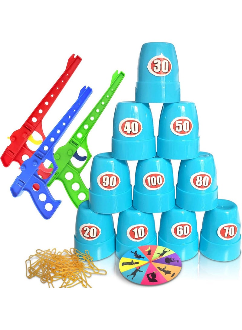 Shooting Target Game for Kids – Fun Team Play Set with Toy Guns, Cups, Number Stickers, Rubber Rings, and Spinning Arrow – Improves Focus, Accuracy, and Hand-Eye Coordination – Indoor and Outdoor Game  - Image 1