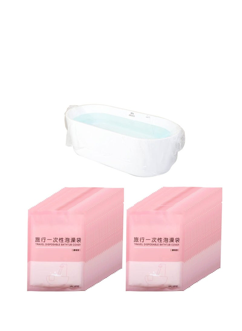30 Pack Disposable Bathtub Cover Liner, Large Bathtub Liner Plastic Bag Hotel Bathtub Liners with Individual Package, suitable for Salon, Household and Hotel Bath Tubs (102x47inch) - Image 1