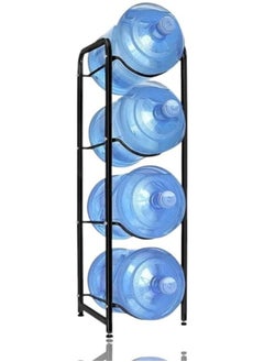 MOMENT Water Bottle Storage Stand, 4 Tier Water Bottle Holder, 5 Gallons Heavy Duty Water Jug Rack For Kitchen Home And Office Easy To Assemble Black  - Image 1