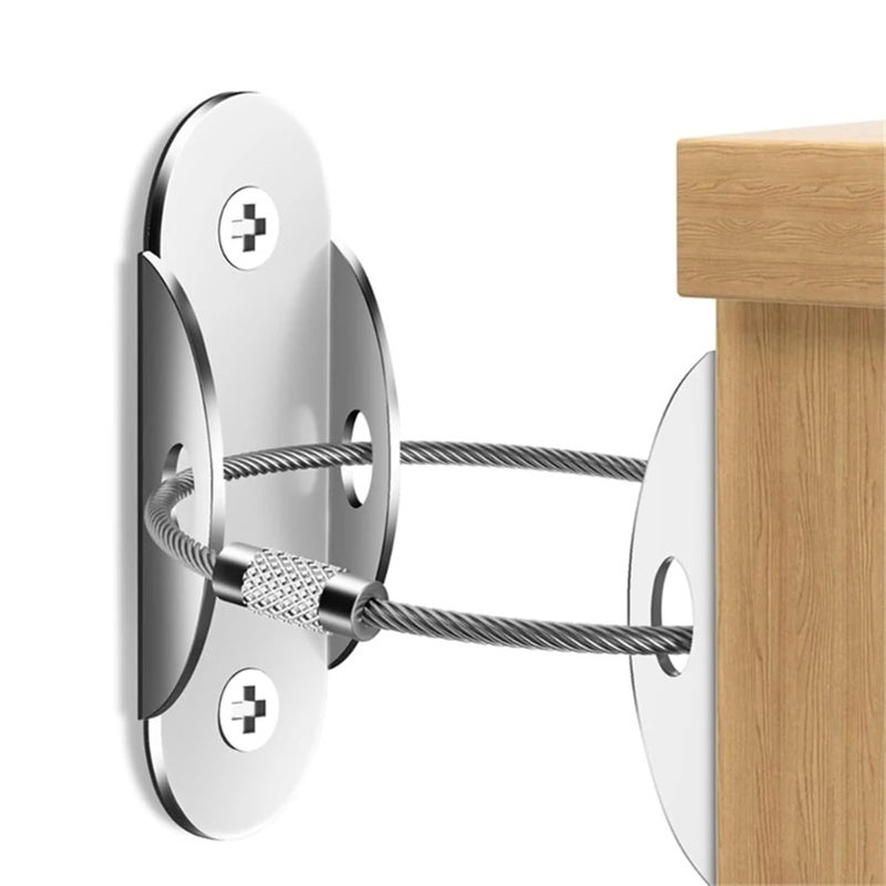 Stainless Steel Furniture Anti Tip Anchors 30 Sets Straps Kit - Image 1