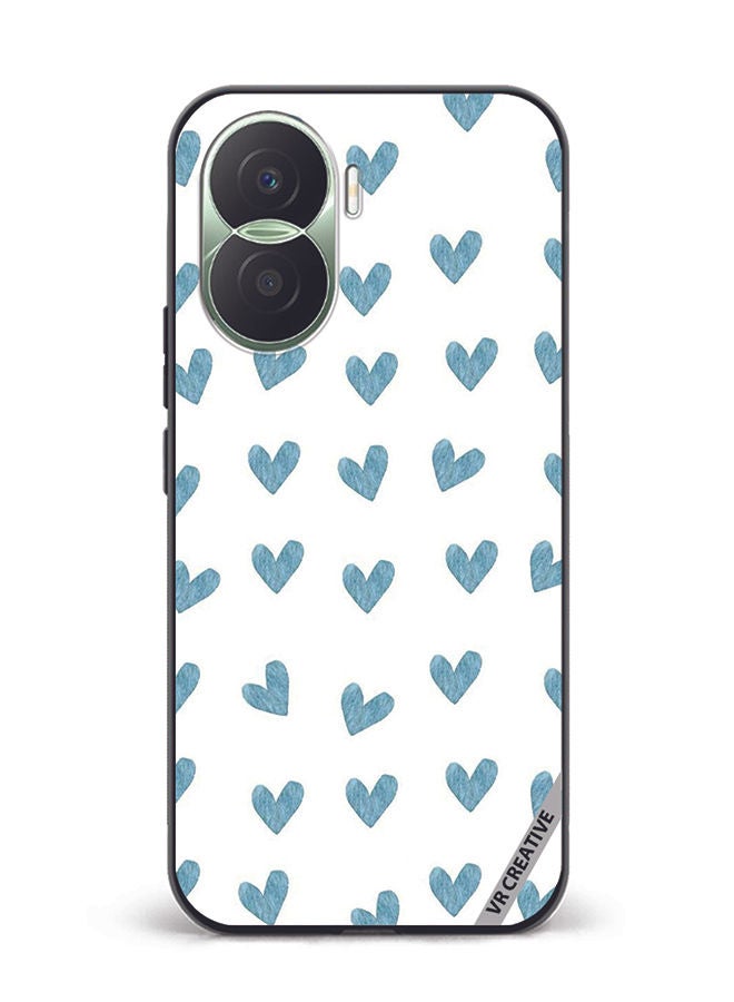 VR CREATIVE Protective Case Cover For Honor Play7T Pro Blue Heart Design Multicolour - Image 1