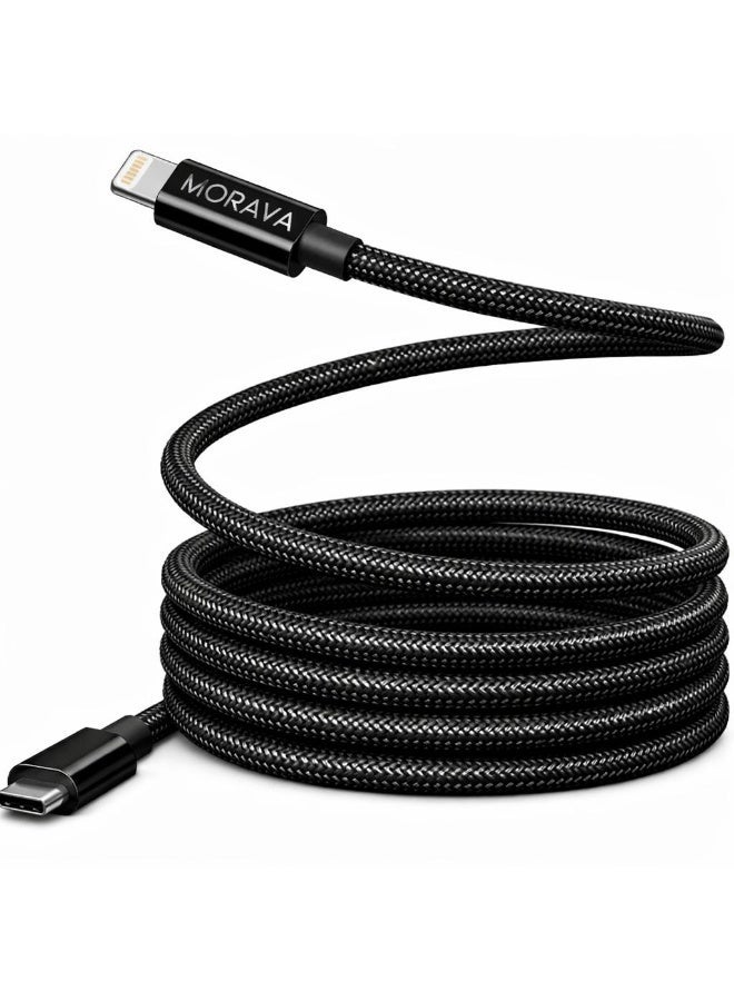 MORAYA USB-C to Lightning Cable 1M, 27W PD Fast Charging iPhone Charger, Durable Braided Cable with 10,000+ Bend Lifespan for iPhone 14/13/12/11 & iPad - Image 1