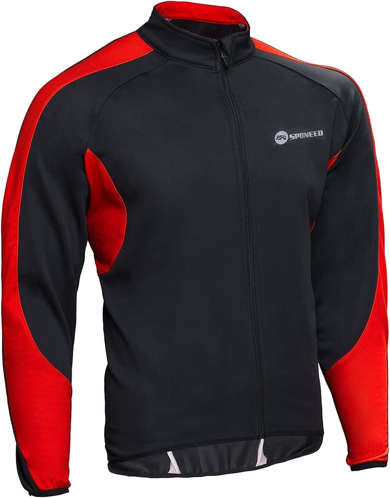 sponeed Men's Windproof Jackets Cycling Fleece Coat Shirts Winter Thermal Snowing Running Tops Bike Overcoats - Image 2