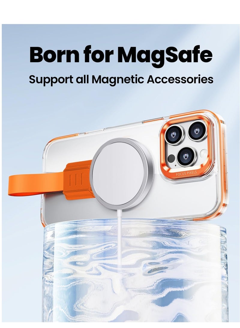 موكسوم جراب شفاف لهاتف iPhone 16 Pro Max، متوافق مع MagSafe، حامل قابل للفصل وقابل للتعديل، جراب قوي لهاتف iPhone، جراب سيليكون شفاف مع حامل لهاتف iPhone - Image 2