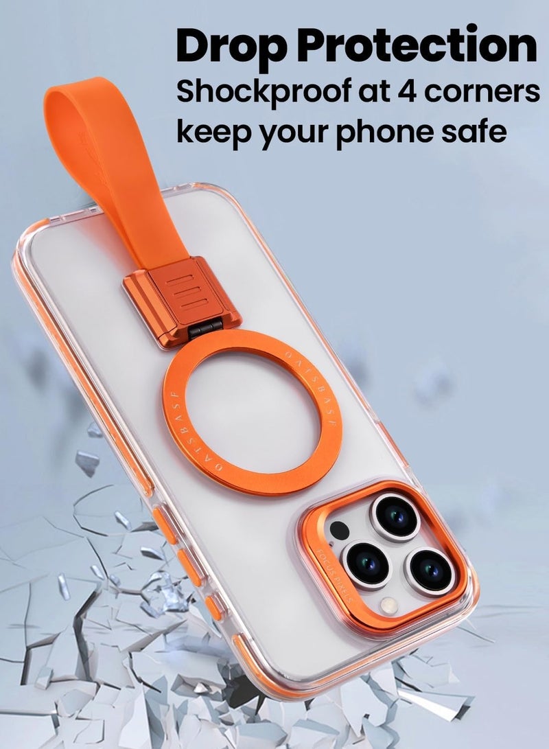 موكسوم جراب شفاف لهاتف iPhone 16 Pro Max، متوافق مع MagSafe، حامل قابل للفصل وقابل للتعديل، جراب قوي لهاتف iPhone، جراب سيليكون شفاف مع حامل لهاتف iPhone - Image 5