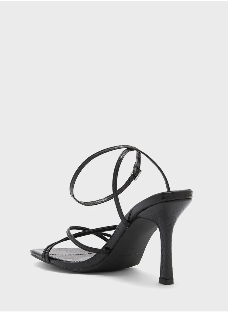 ELLA Front Cross Multi Strap Heeled Sandal