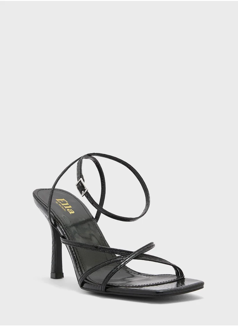 ELLA Front Cross Multi Strap Heeled Sandal