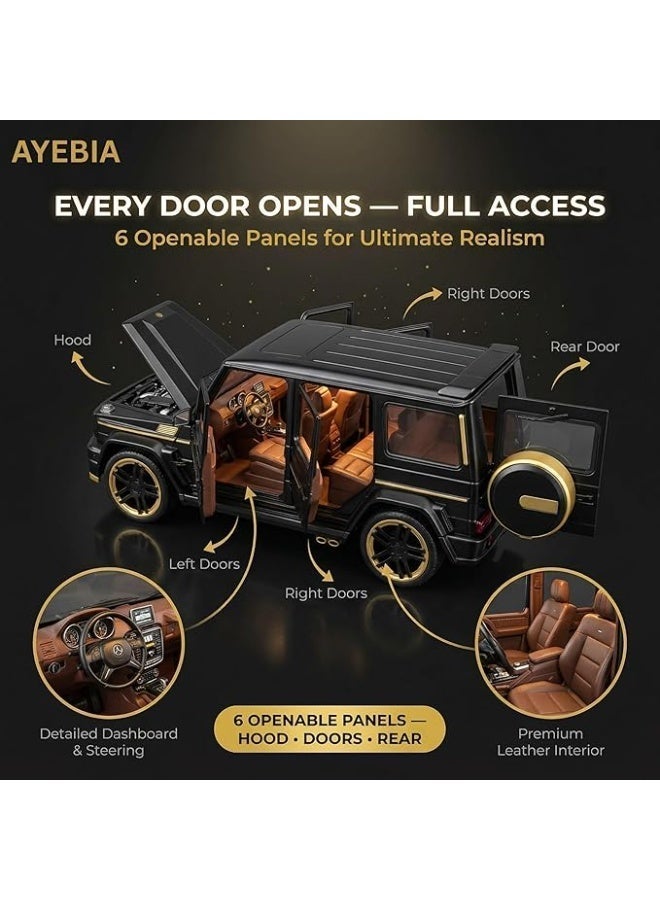 DEXO سيارة مينيature مرسيدس G-Class بمقياس 1:24 – لعبة SUV فاخرة مع أضواء، صوت وإجراء سحب للخلف - Image 5
