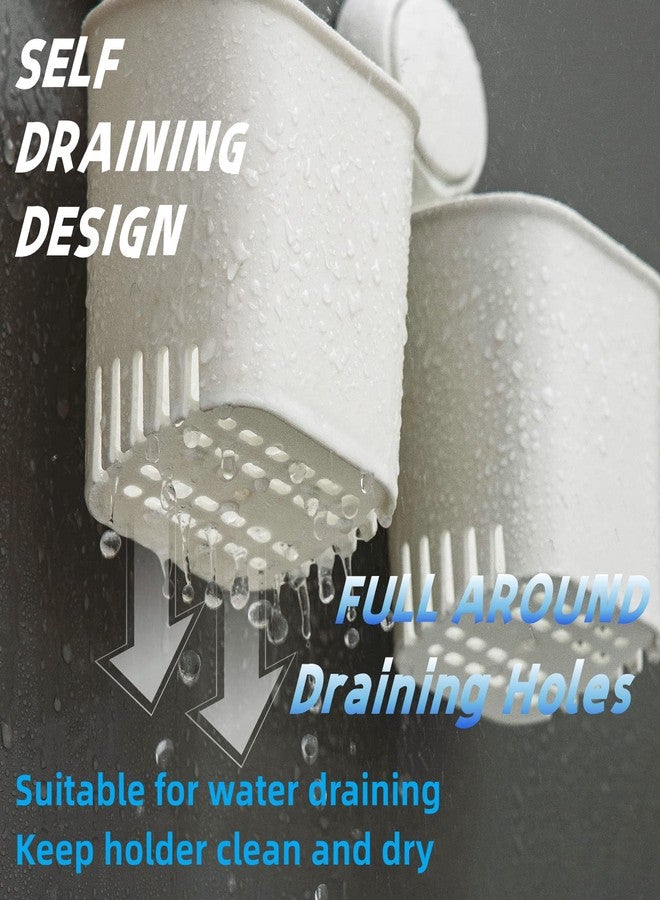 TAILI Suction Toothbrush Holder 2 Pack, Tumblers Replacement Shower Toothbrush Holder for Wall, Powerful Toothpaste Toothbrush Suction Cup, Self-draining Shower Razor Holder, Kitchen Tableware Holder - Image 3